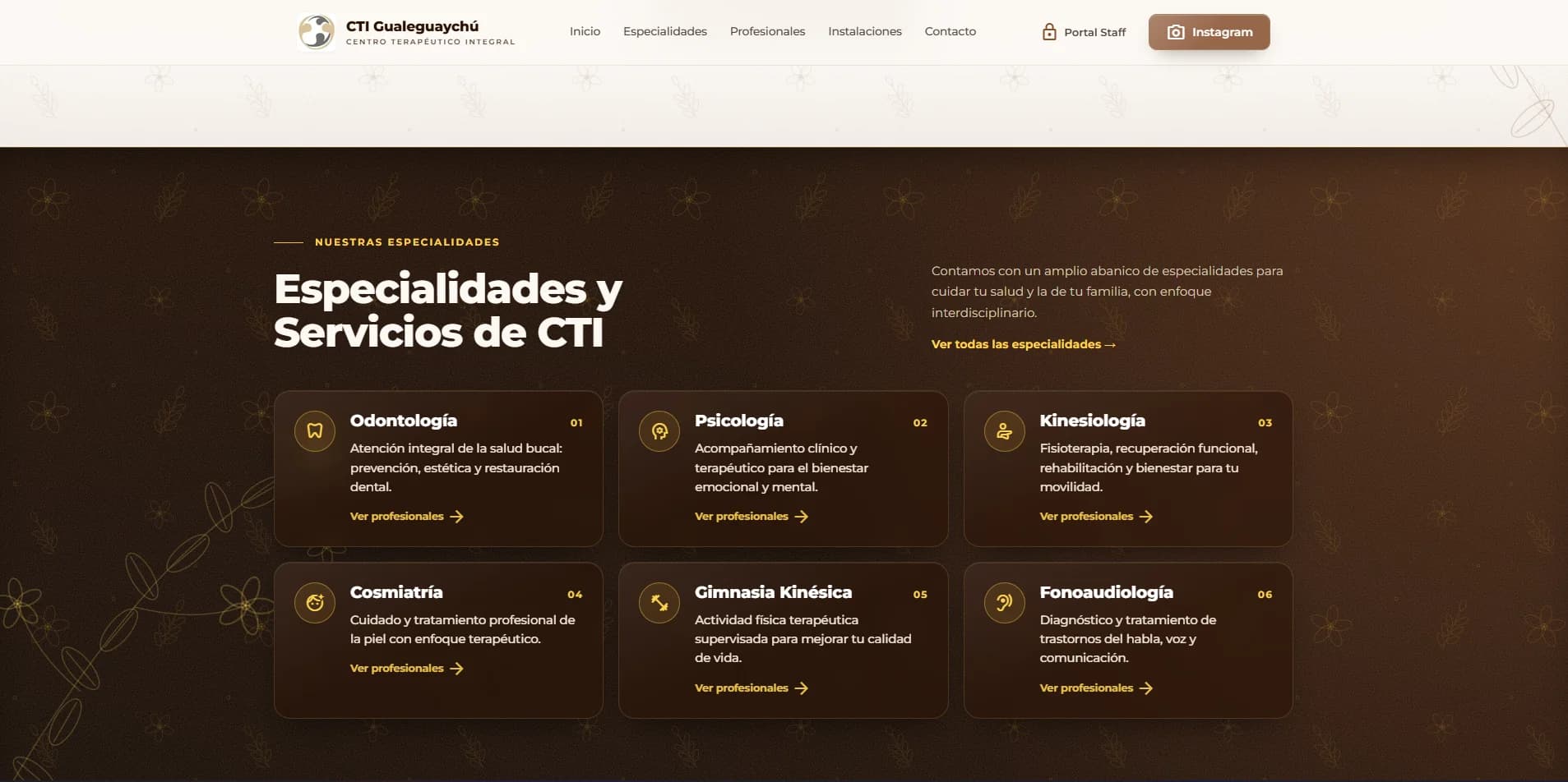Especialidades del Centro Terapéutico Integral