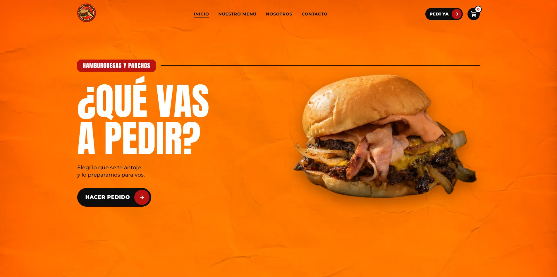 Portada del sitio de Don Pancho & Burger